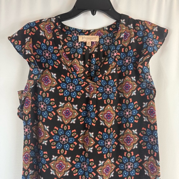Philosophy BL Kaleidoscope Multicolor
Short Sleeve Semi Sheer V-neck XS - Picture 3 of 11